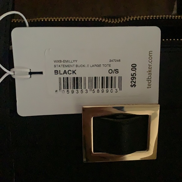 Ted Baker London buckle large tote bag, black emillyy NEW - Picture 13 of 16